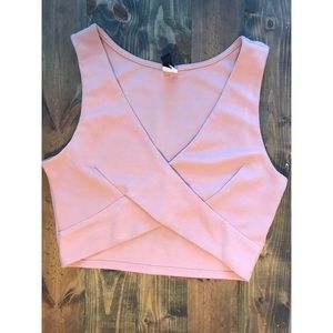 Light pink cross crossed crop top
